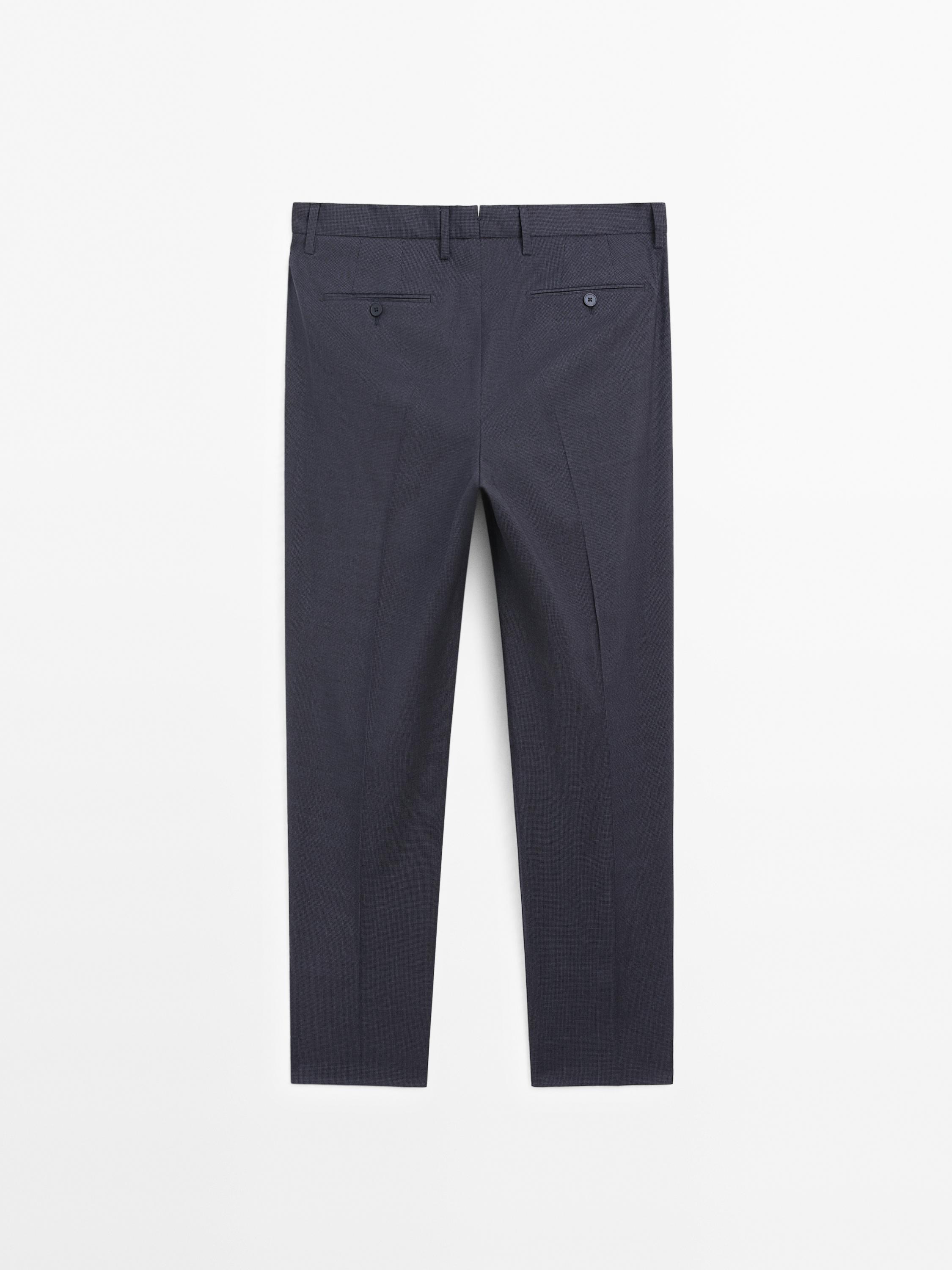 Pantalon de costume pied-de-poule